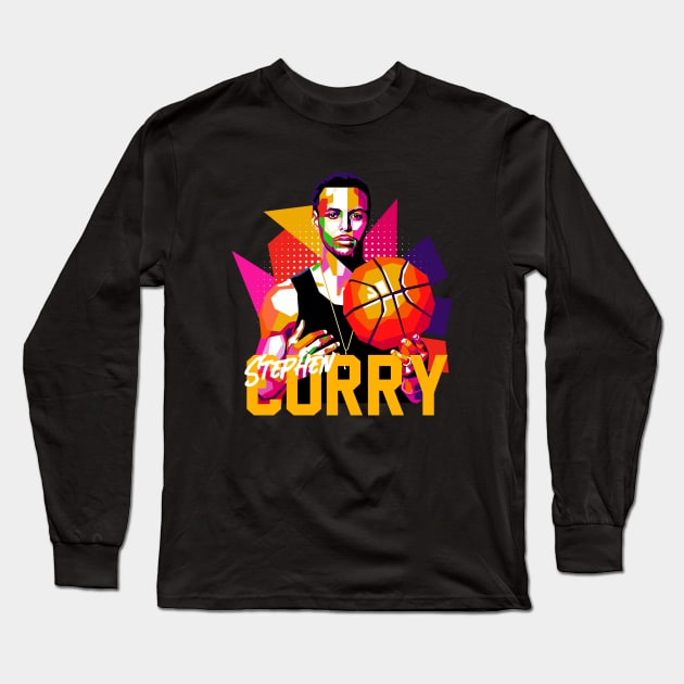 Steph Curry WPAP Long Sleeve T-Shirt by Pink Umbrella